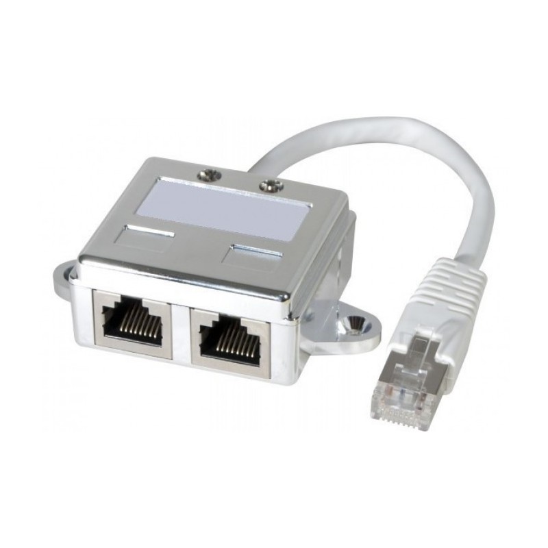 DOUBLEUR DE PORT RJ45 (1M/2F) Blindé POINT A POINT [252471]