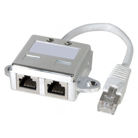 DOUBLEUR DE PORT RJ45 (1M/2F) Blindé POINT A POINT [252471]