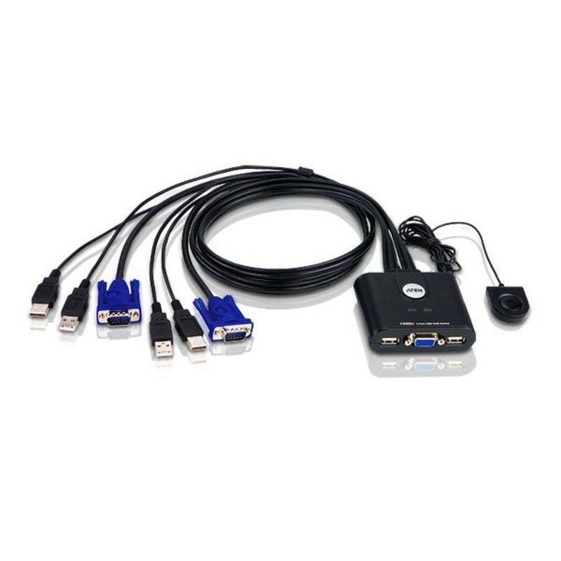ATEN CS-22U * Switch KVM 2 PORTS VGA/USB +CABLES * 253522