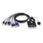 ATEN CS-22U * Switch KVM 2 PORTS VGA/USB +CABLES * 253522
