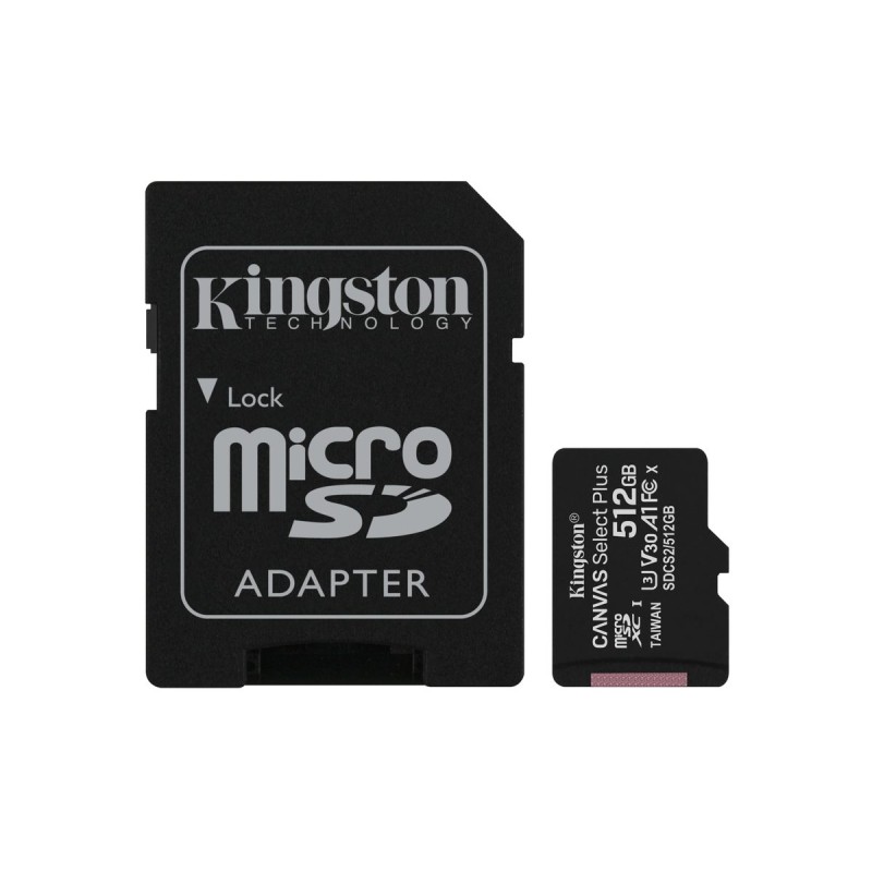 MicroSD 512Go Kingston UHS-I Canvas Select+ c10 U3 * TCP 4.60€ incl.