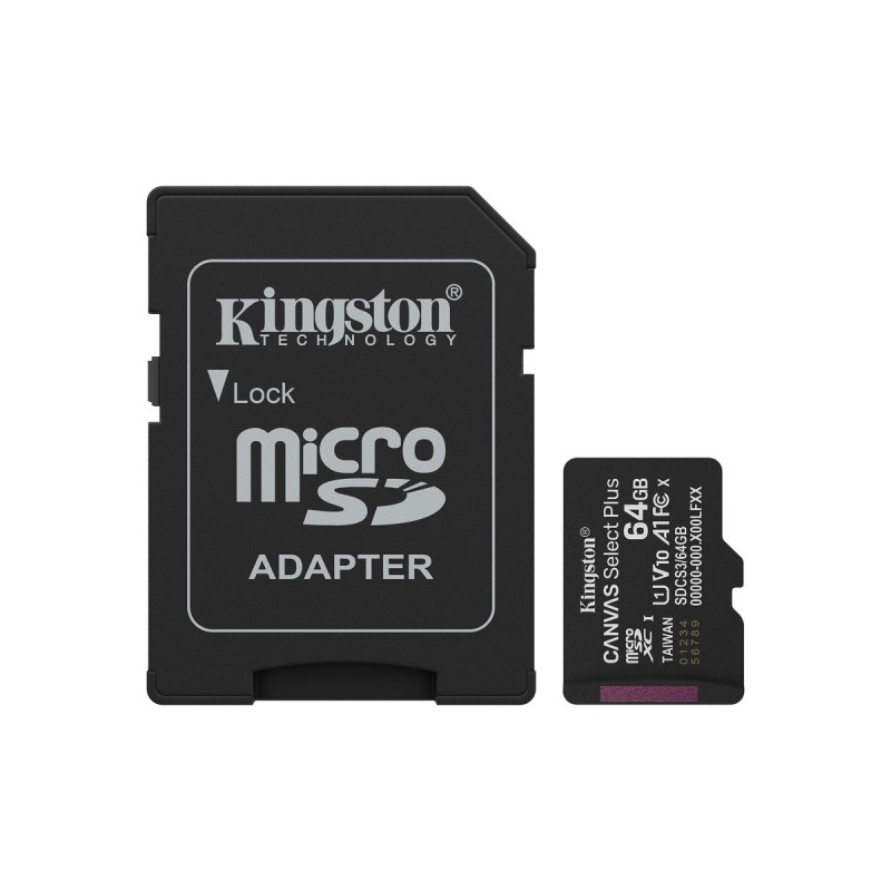 MicroSD 64Go Kingston UHS-I Canvas Select+ c10 U1 * TCP 2.80€ incl.