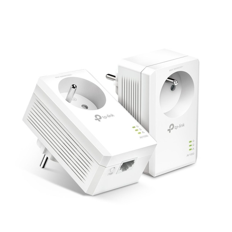 ! Pack 2 adaptateurs CPL 1000 Mbits avec prise - 1 x Réseau (RJ-45)