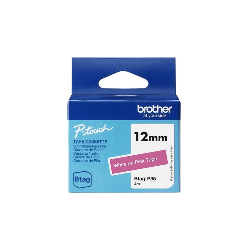 BROTHER 12MM BTAGP35 BLANC SUR ROSE