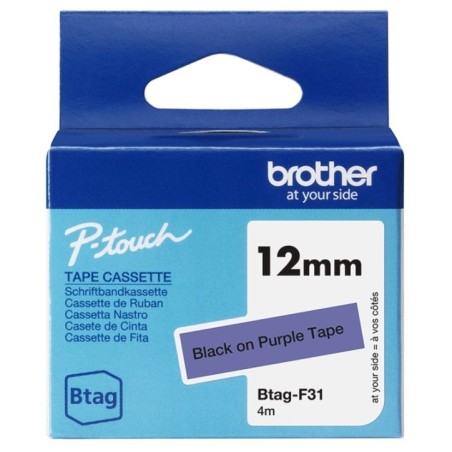 BROTHER 12MM BTAGF31 NOIR SUR VIOLET