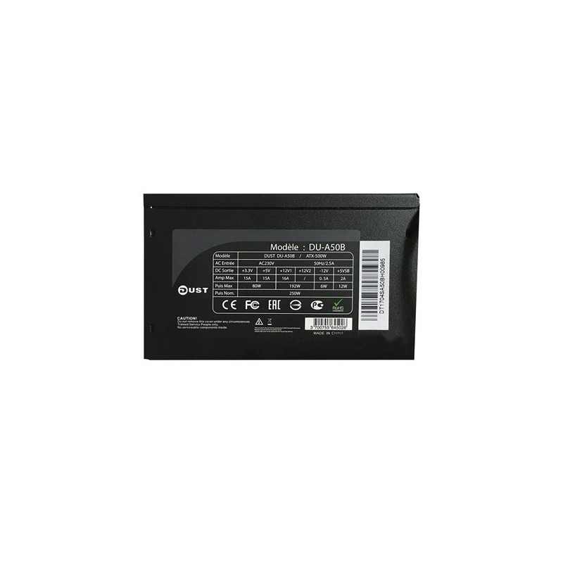 Alimentation DUST ATX 500W DU-A50B Black