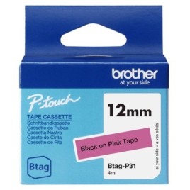 BROTHER 12MM BTAGP31 NOIR SUR ROSE