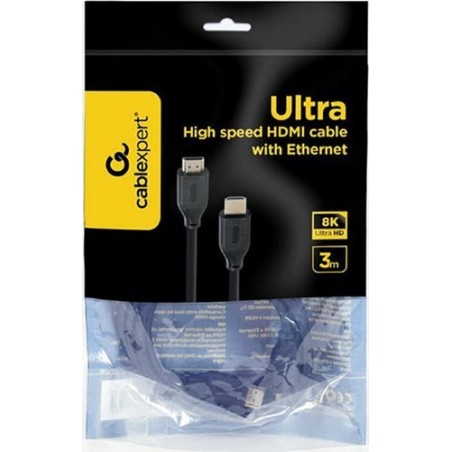 Cordon HDMI 2.1-8K- Type A Mâle/Mâle 3M sachet brochable
