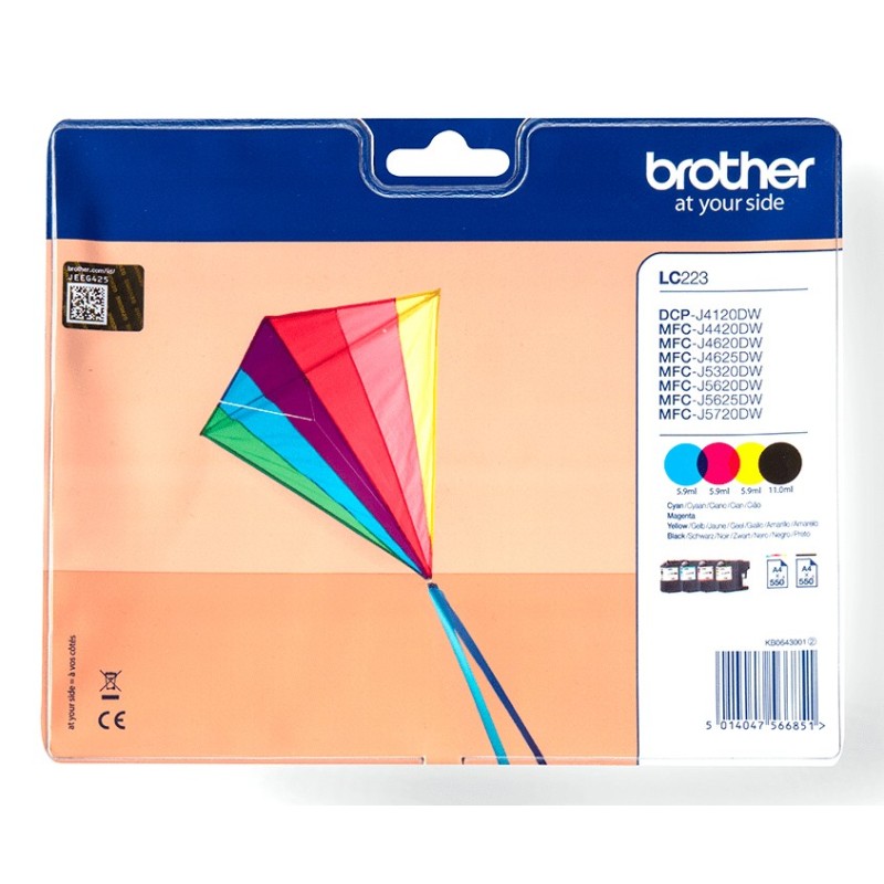 Brother LC223VALBP Pack BK+CL Bulk (coli/4)