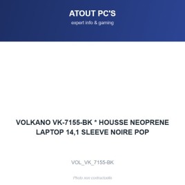 VOLKANO VK-7155-BK * HOUSSE NEOPRENE LAPTOP 14,1 SLEEVE NOIRE POP