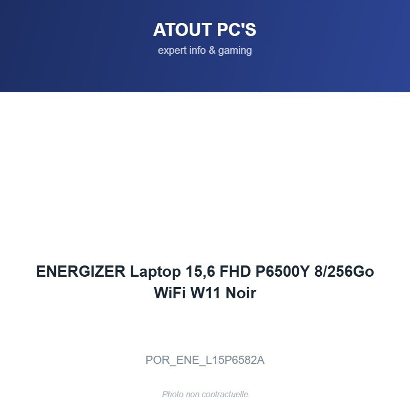 ENERGIZER Laptop 15,6 FHD P6500Y 8/256Go WiFi W11 Noir