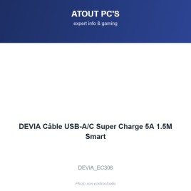 DEVIA Câble USB-A/C Super Charge 5A 1.5M Smart