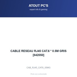 CABLE RESEAU RJ45 CAT.6 * 0.5M GRIS [842050]