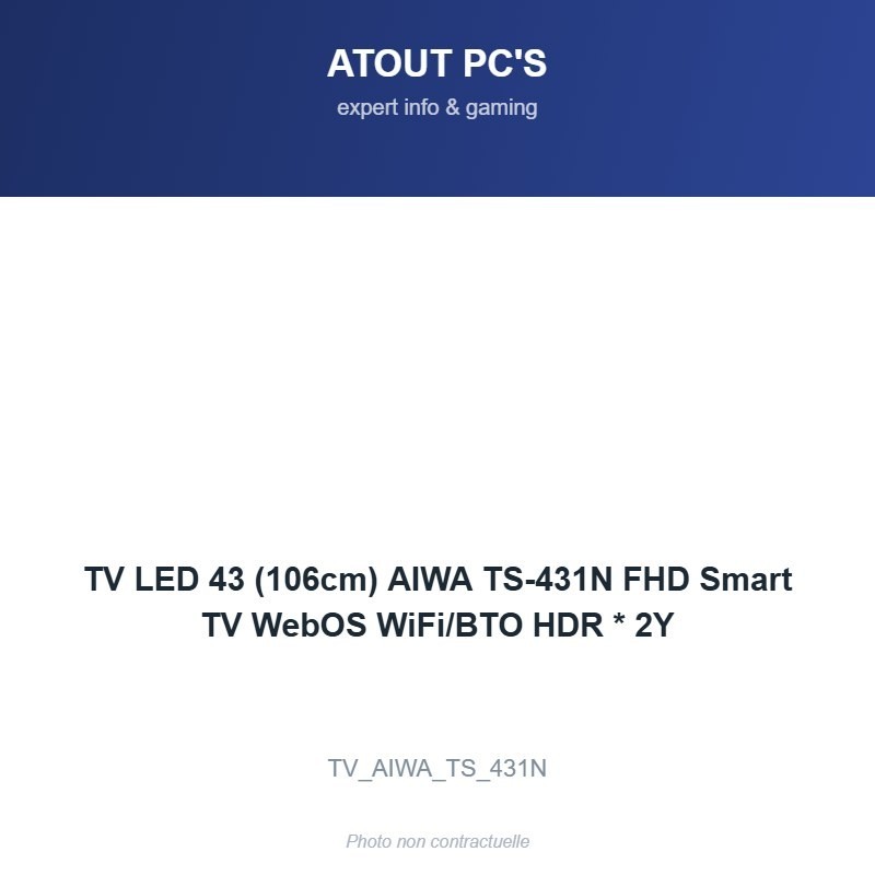 TV LED 43 (106cm) AIWA TS-431N FHD Smart TV WebOS WiFi/BTO HDR * 2Y