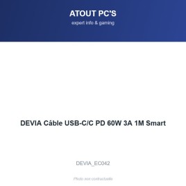 DEVIA Câble USB-C/C PD 60W 3A 1M Smart