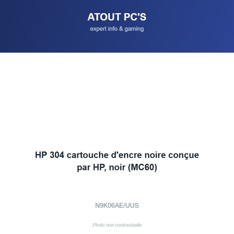 HP 304 cartouche d'encre noire conçue par HP, noir (MC60)