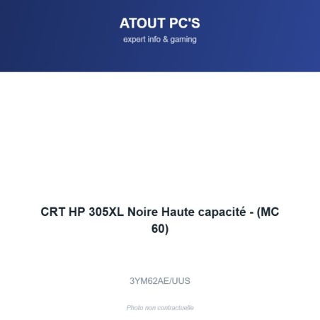 CRT HP 305XL Noire Haute capacité - (MC 60)