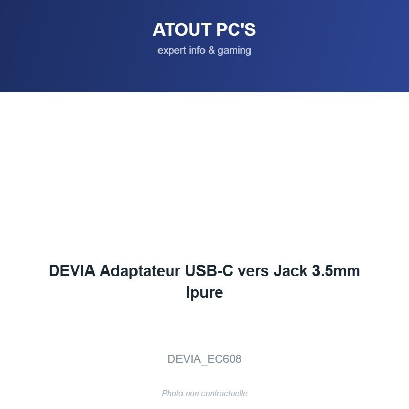DEVIA Adaptateur USB-C vers Jack 3.5mm Ipure