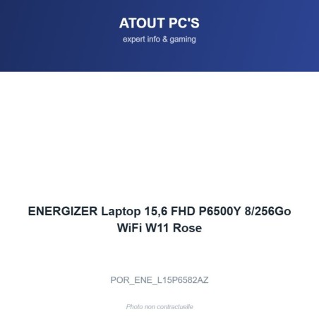 ENERGIZER Laptop 15,6 FHD P6500Y 8/256Go WiFi W11 Rose