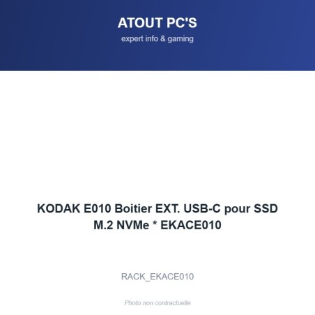 KODAK E010 Boitier EXT. USB-C pour SSD M.2 NVMe * EKACE010