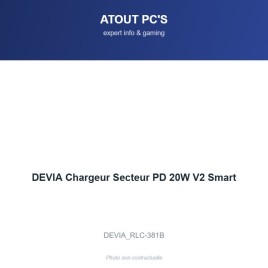 DEVIA Chargeur Secteur PD 20W V2 Smart