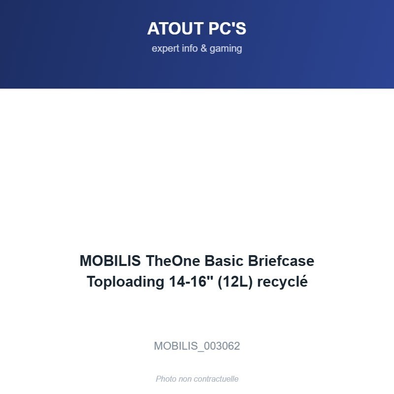 MOBILIS TheOne Basic Briefcase Toploading 14-16'' (12L) recyclé
