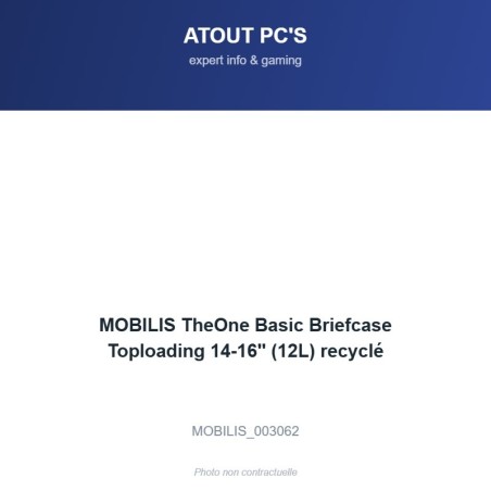 MOBILIS TheOne Basic Briefcase Toploading 14-16'' (12L) recyclé