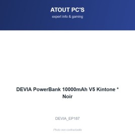 DEVIA PowerBank 10000mAh V5 Kintone * Noir