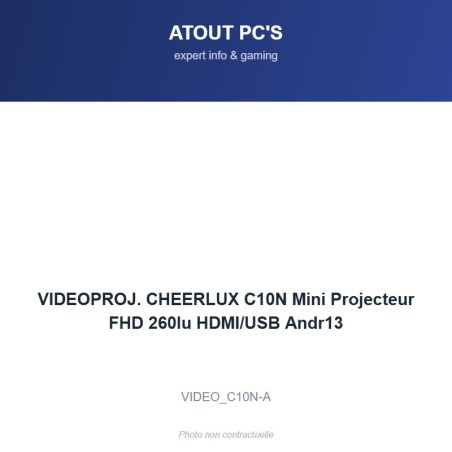 VIDEOPROJ. CHEERLUX C10N Mini Projecteur FHD 260lu HDMI/USB Andr13