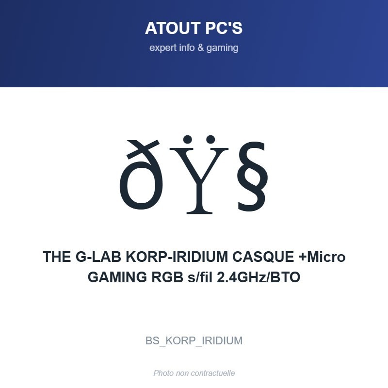 THE G-LAB KORP-IRIDIUM CASQUE +Micro GAMING RGB s/fil 2.4GHz/BTO