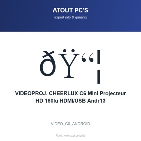 VIDEOPROJ. CHEERLUX C6 Mini Projecteur HD 180lu HDMI/USB Andr13