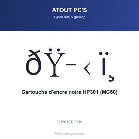 Cartouche d'encre noire HP301 (MC60)