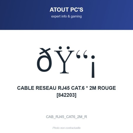 CABLE RESEAU RJ45 CAT.6 * 2M ROUGE [842203]