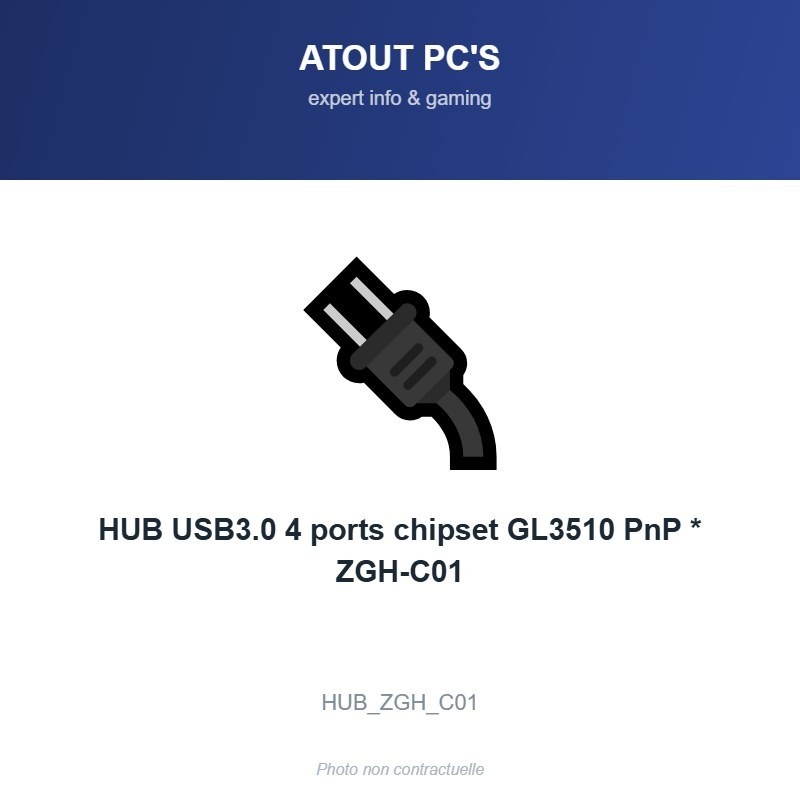 HUB USB3.0 4 ports chipset GL3510 PnP * ZGH-C01