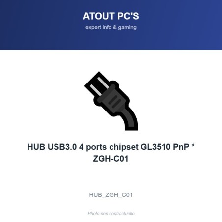 HUB USB3.0 4 ports chipset GL3510 PnP * ZGH-C01