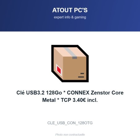 Clé USB3.2 128Go * CONNEX Zenstor Core Metal * TCP 3.40€ incl.