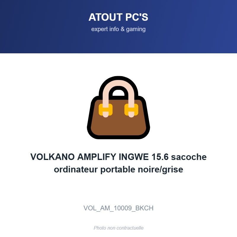 VOLKANO AMPLIFY INGWE 15.6 sacoche ordinateur portable noire/grise