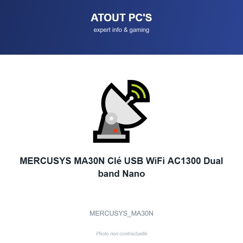 MERCUSYS MA30N Clé USB WiFi AC1300 Dual band Nano