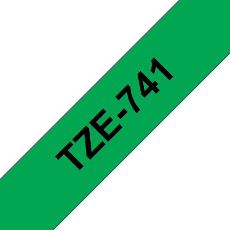 Brother TZE741 Ruban 18 mm Noir / Green /COMMANDE