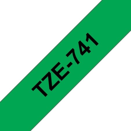 Brother TZE741 Ruban 18 mm Noir / Green /COMMANDE