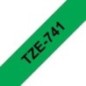 Brother TZE741 Ruban 18 mm Noir / Green /COMMANDE