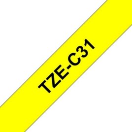 Brother TZEC31noir/jaune fluo 12mm
