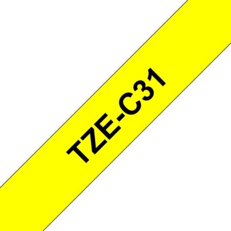Brother TZEC31noir/jaune fluo 12mm