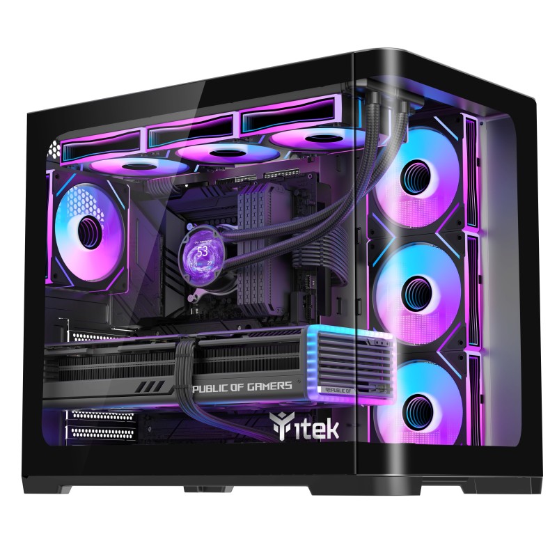 BOITIER iTek Dark Cave Curved (Noir) Moyen ATX * ITGCADCCB