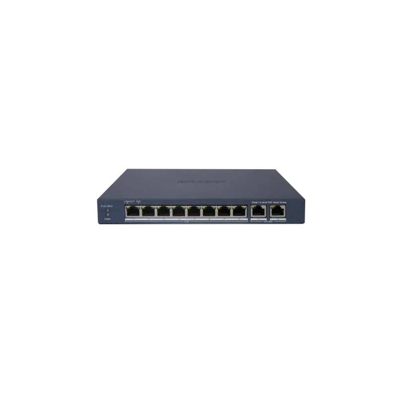 Hikvision Switch Smart managé 8 ports PoE + 2 uplinks Gigabit 60 W