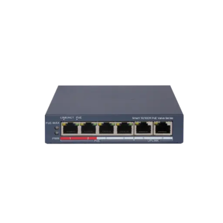 Hikvision Switch reseau 6 ports Fast Ethernet dont 4 PoE+ manage L2