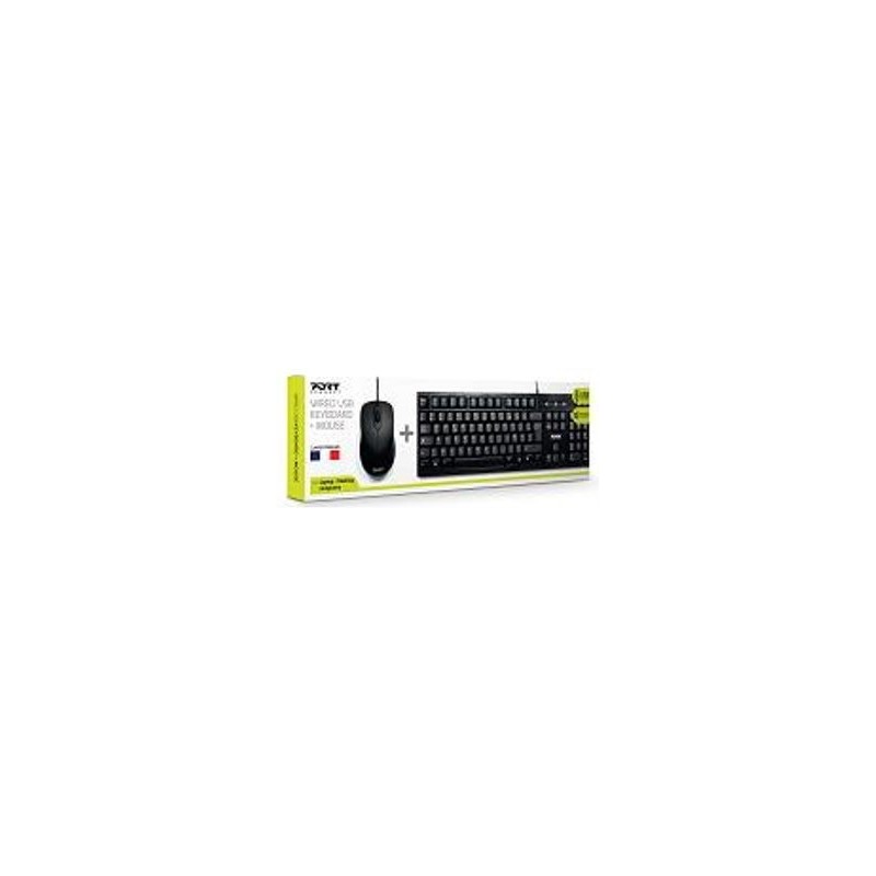 Pack Clavier & Souris Filaire 2 en 1 Compatible Windows, IOS et Android Configuration Plug & Play