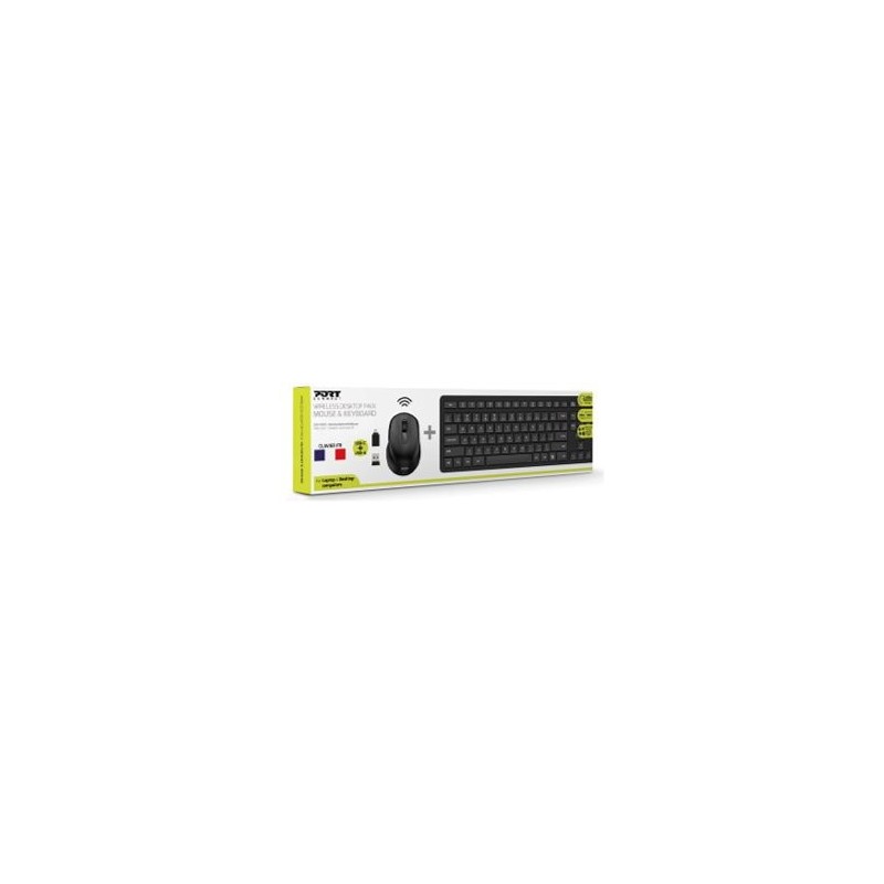 Pack Clavier & Souris Sans Fil 2 en 1 Connectivité combinée USB-A et USB-C Technologie sans fil 2,4 Ghz (portée 20 mètre