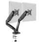 Bras pour moniteur de bureau double écran - Noir Compatible avec écran jusqu’à 32’’ Fixation pour support de bureau / VE
