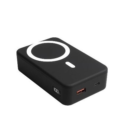 POWERBANK MAGNETIQUE 20K mAh - COMPATIBLE APPLE MAGSAFE Connecteurs USB-C/USB-A Support et affichage numérique